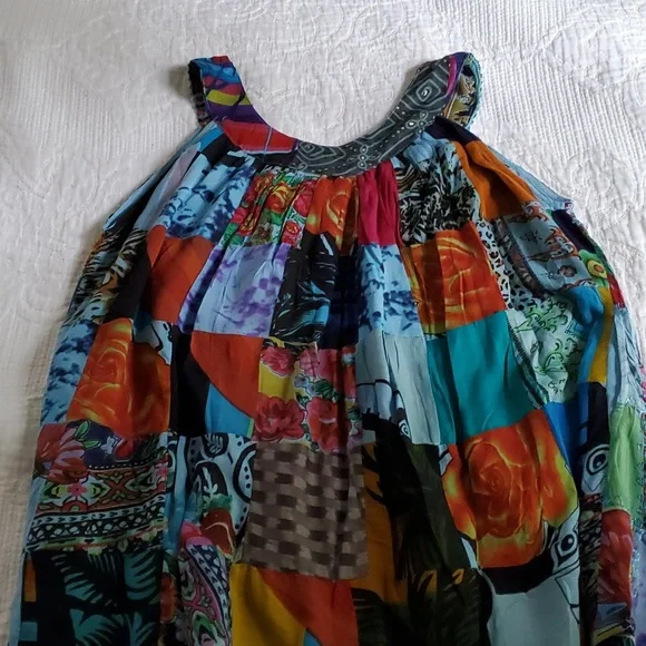 Artisan Advance Apparel Patchwork Tank Tunic NWT OS - Picture 5 of 6